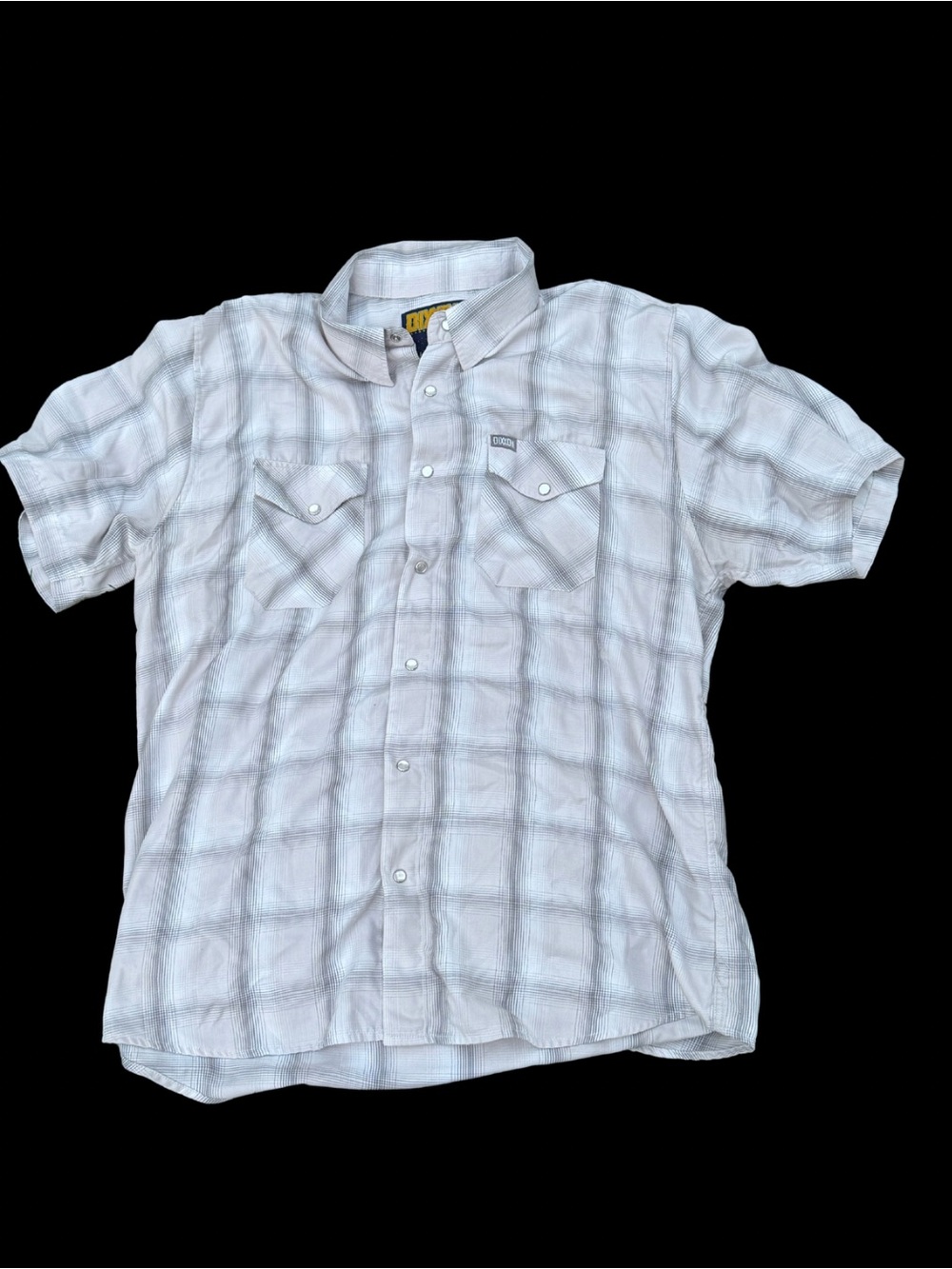 Men's Dixxon Montana Short-Sleeve Plaid Button-Up Shirt - White/Grey